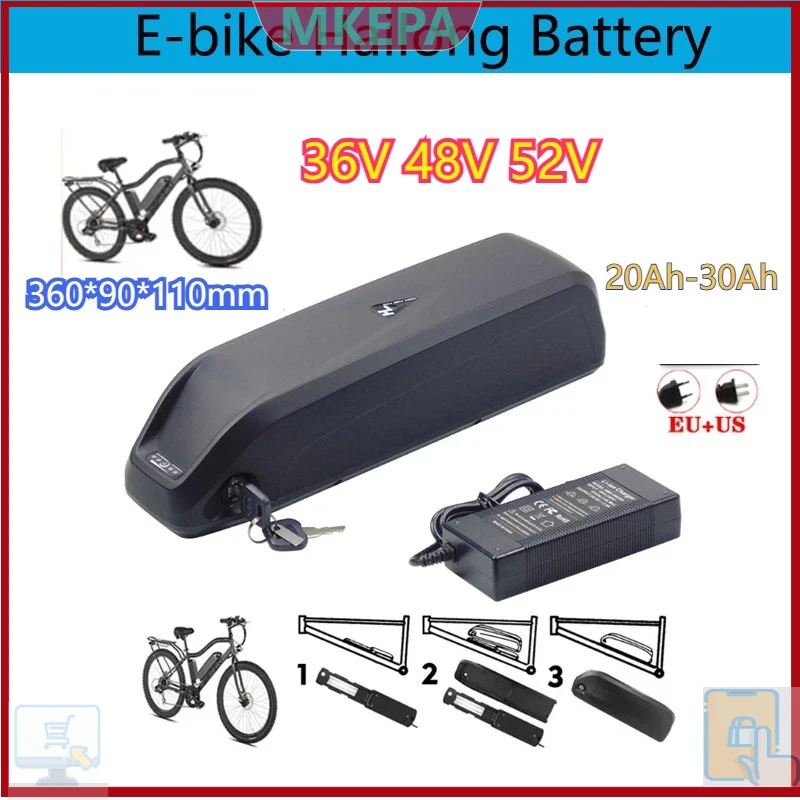 🔋 36-48-52V untuk Motor Sepeda - Ebike Battery 48V 20Ah Hailong ulasan dan harga