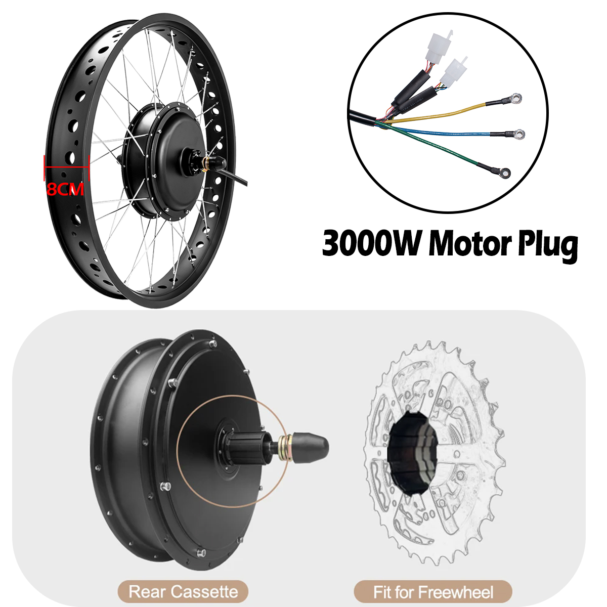 Motor Hub Tanpa Roda Gigi Tanp - 72V 5000W Hub Motor Kit ulasan dan harga