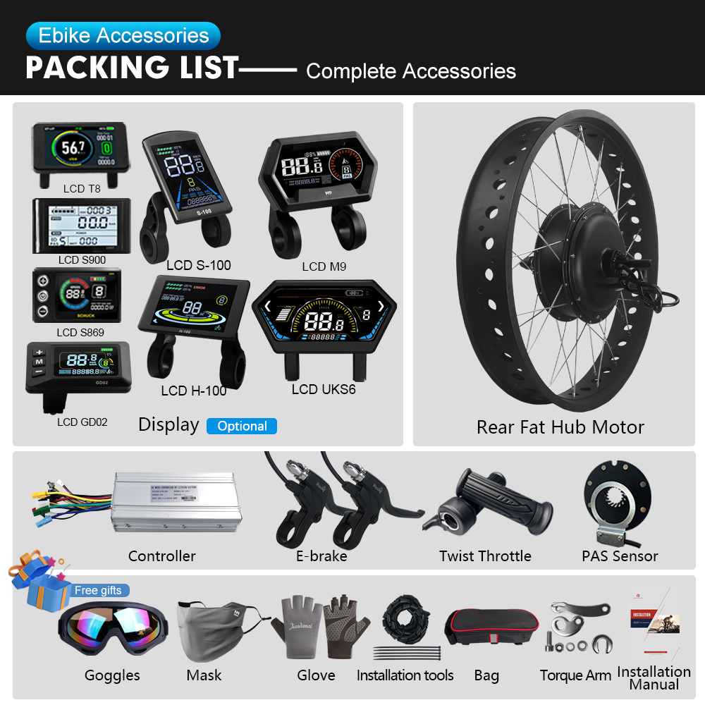Kit Sepeda Listrik Fat Bike 48 - Ebike Conversion Kit 72V 3000W ulasan dan harga
